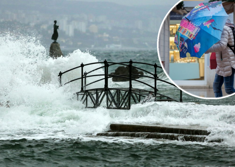 Žuti meteoalarm u većem dijelu Hrvatske zbog jakog vjetra, a u utorak pljuskovi s grmljavinom, susnježica i snijeg