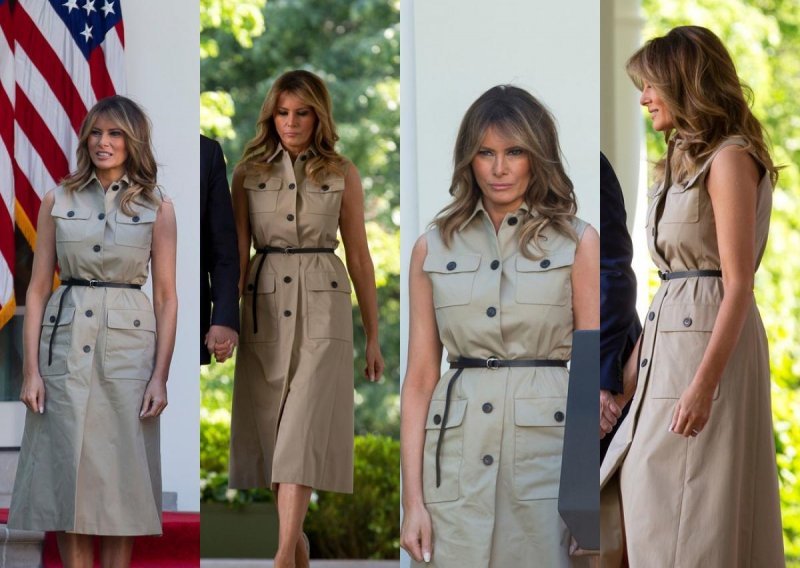 Melania Trump plijenila elegancijom u haljini inspiriranoj safari stilom odijevanja