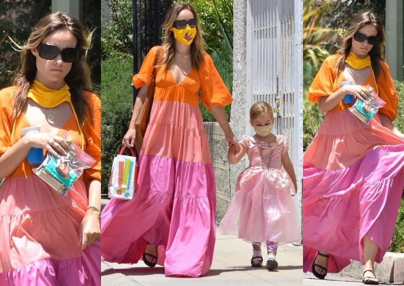 U društvu preslatke kćerkice: Lijepu Oliviju Wilde u haljini duginih boja teško je ne primijetiti