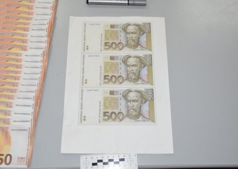 Godinu dana su krivotvorili novčanice od 500 i 1000 kuna te njima plaćali diljem Hrvatske; imali su i gomilu lažnih novčanica od 500 eura