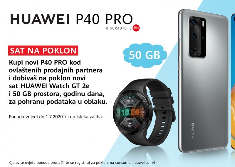 Pametni sat i 50 GB za pohranu u oblaku na dar uz Huawei P40 i P40 Pro