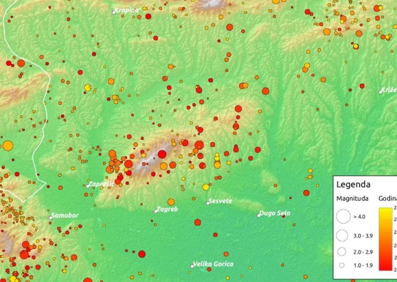 Seizmolozi objavili zanimljivu animaciju: Potresa bilo je i proteklih desetljeća, no uglavnom su prolazili neopaženo