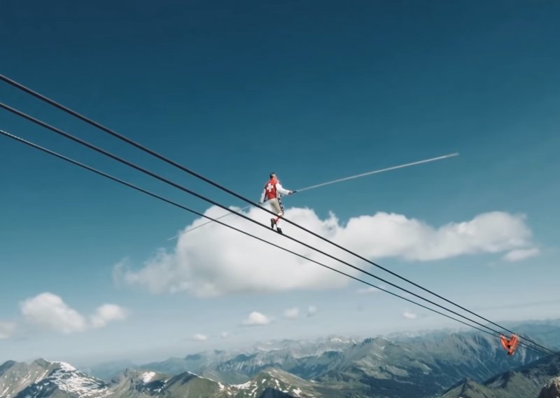 Švicarac hodao po žici na tri kilometara nadmorske visine