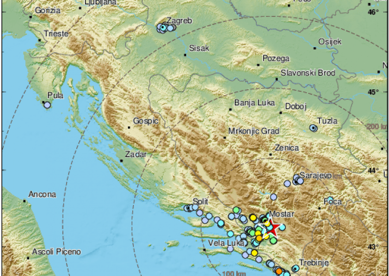 Potres od 4,2 Richtera zatresao Hercegovinu, osjetio se i u Hrvatskoj