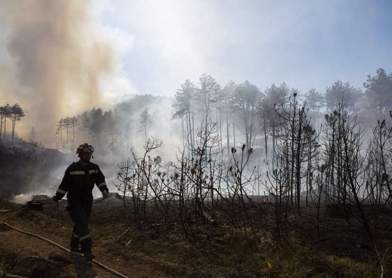 Požar kod Muća: Vatrogasci i dalje na terenu