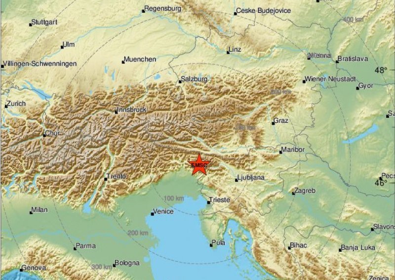 Potres jačine 4,2 pogodio Sloveniju, osjetio se i u Hrvatskoj