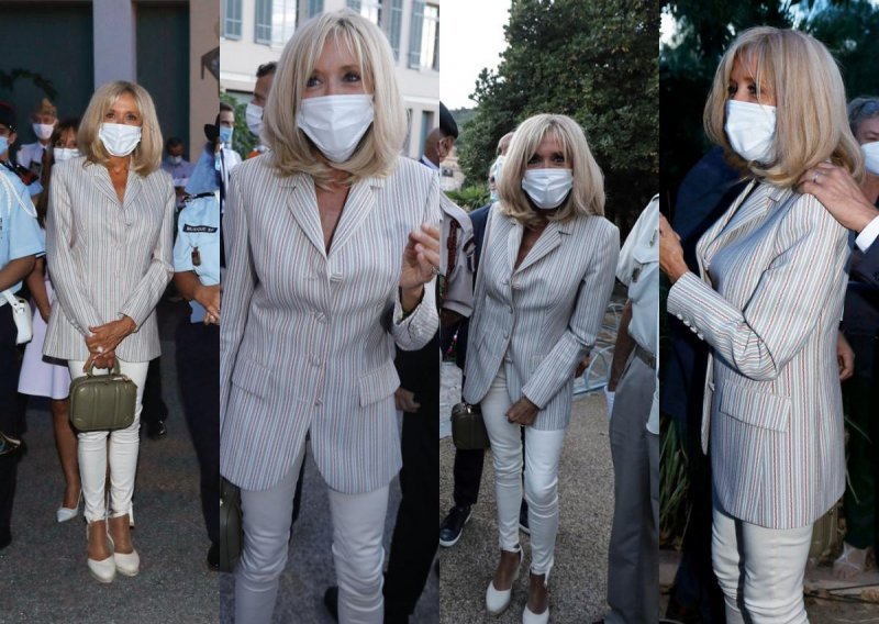 Brigitte Macron uskočila u uske bijele hlače i prošetala ljetni klasik u svijetu obuće