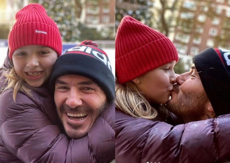 Beckhamovi ponovno uzburkali javnost nakon još jednog poljupca bivšeg nogometaša s kćerkom