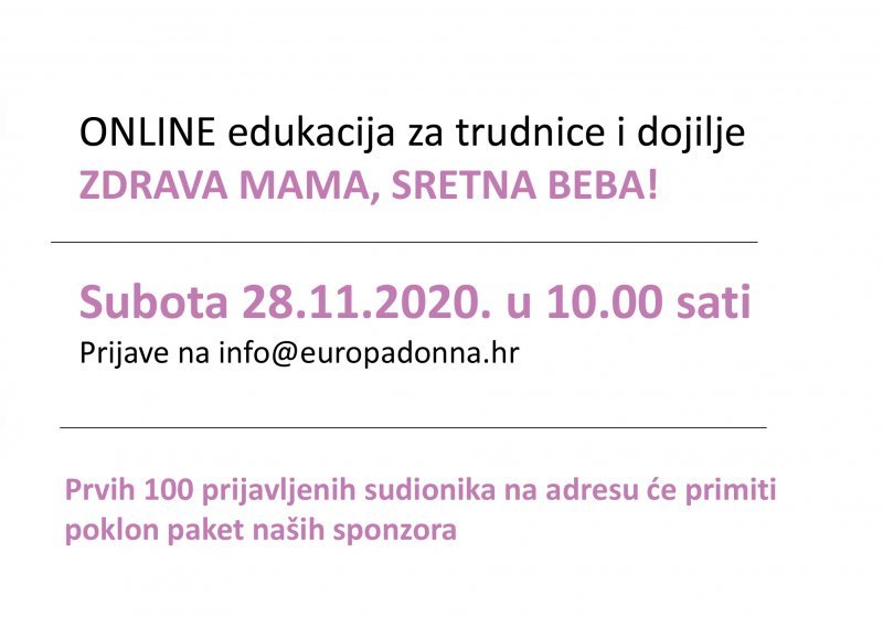 Ovog vikenda održat će se besplatna online edukacija za trudnice i dojilje