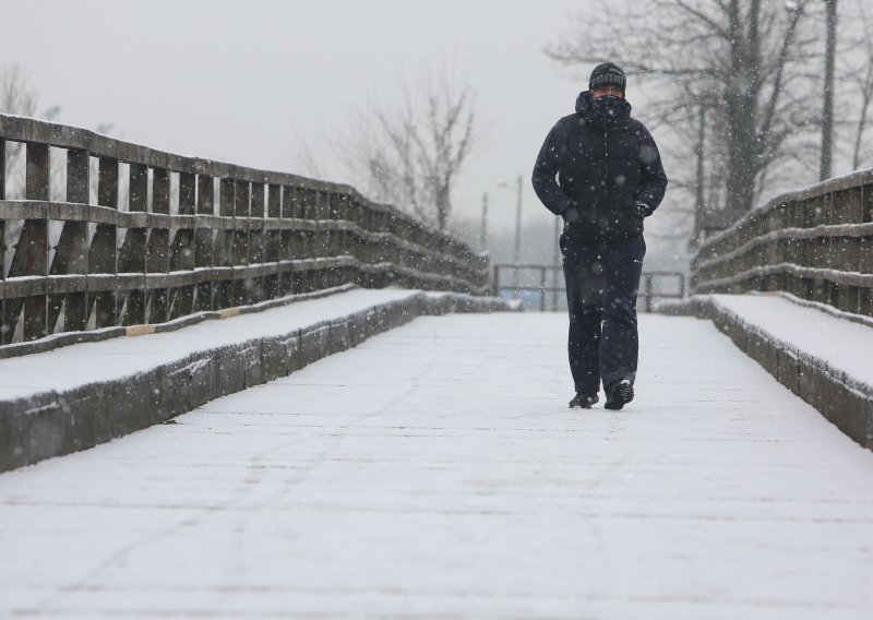 [FOTOPRIČA] U središnjoj Hrvatskoj cijelo prijepodne pada snijeg, hoće li se zadržati na tlu?