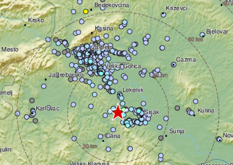 Novi potres snage 3,1 na petrinjskom području