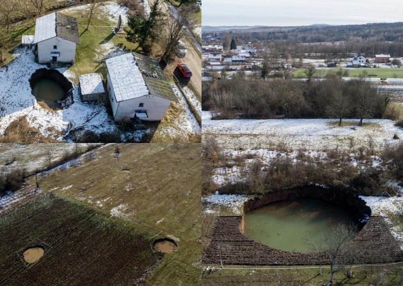 [FOTOPRIČA] Ovako iz zraka izgledaju rupe u Mečenčanima nastale nakon velikog petrinjskog potresa