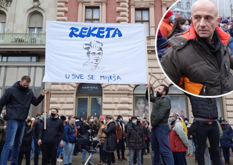 Tisuće poduzetnika prosvjedovale na Trgu bana Jelačića, obratio se i privedeni vlasnik teretane: 'Prestanite nas maltretirati! Ako ne znate što s koronom, bavite se nečim drugim. Dođite kod mene na trening!'