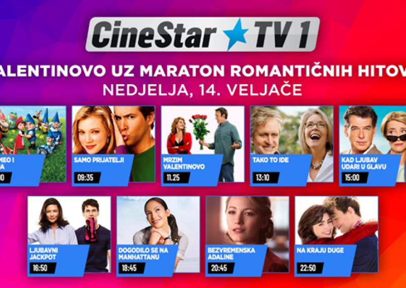Valentinovo će biti još romantičnije uz filmske hitove na CineStar TV 1 kanalu
