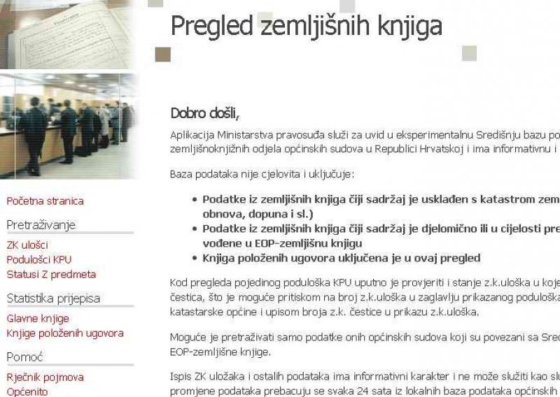 Ukida se besplatni online uvid u zemljišne knjige