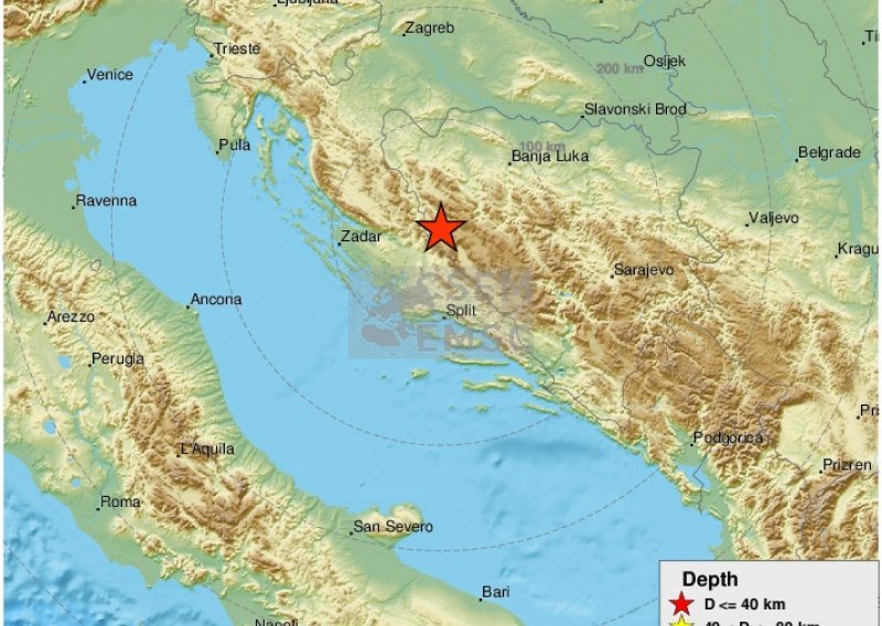 Potres probudio stanovnike dijela Dalmacije
