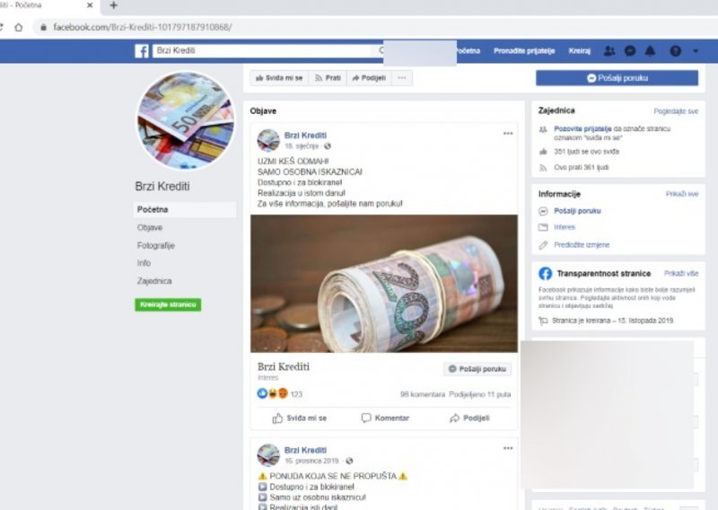 Oprez! Facebook je zatrpan lažnim kreditima, a umjesto pozajmice, mogli biste ostati bez nekoliko tisuća kuna