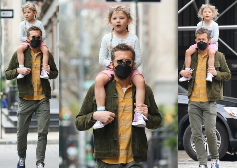 Pogled na ulice New Yorka najljepši je s tatinih ramena: Ryan Reynolds snimljen u šetnji s preslatkom James