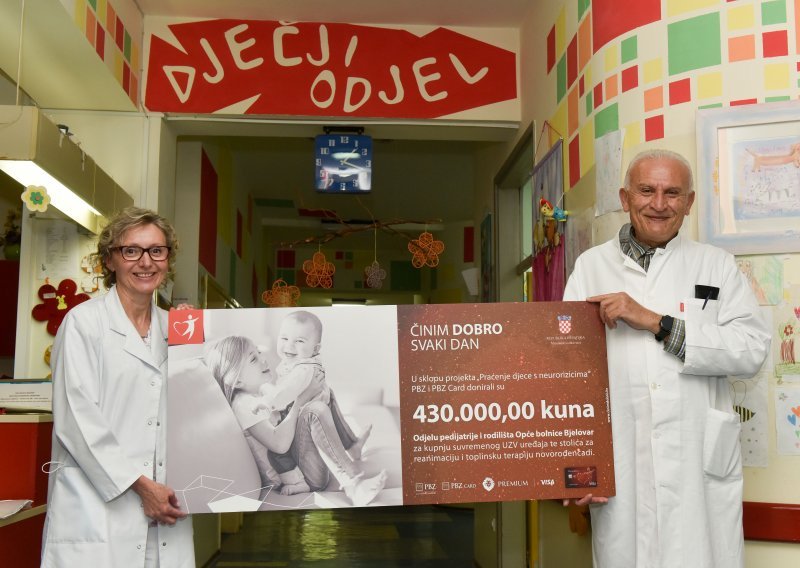 PBZ Grupa donirala 430.000 kuna Odjelu za pedijatriju i rodilište Opće bolnice Bjelovar