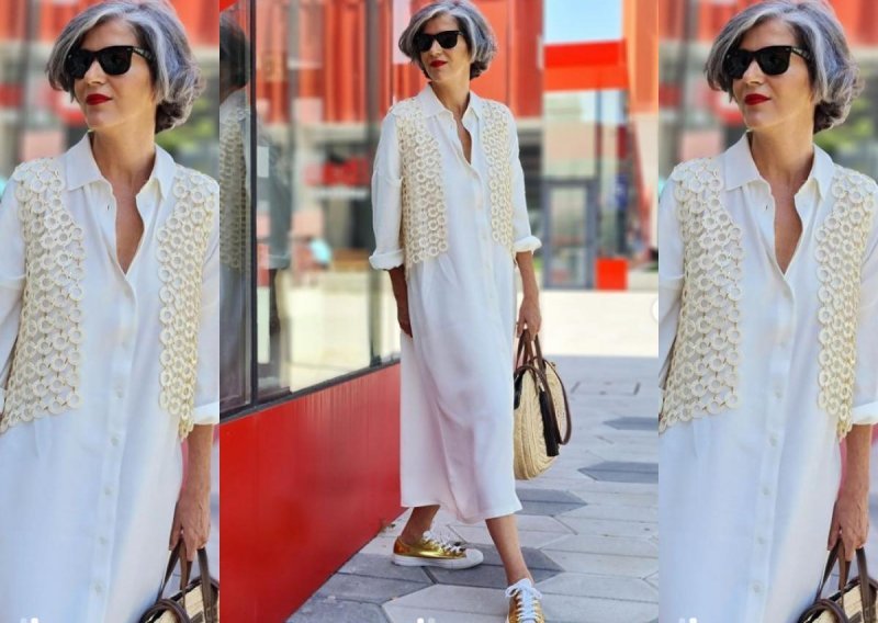 Modna kombinacija za sve generacije: Starke i bijela haljina  savršen su spoj i za dame iznad 50