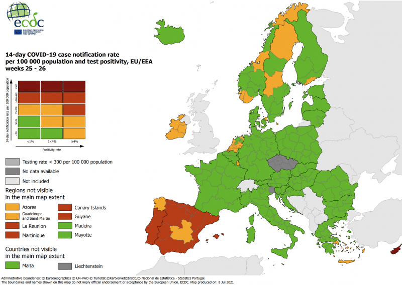 Dobre vijesti: Hrvatska je i dalje na europskoj korona karti u zelenom