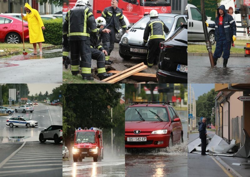 [FOTO/VIDEO] Osijek poharalo olujno nevrijeme, vjetar odnio krov sa zgrade, dijelovi grada ostali bez struje, poplavljeni podvožnjaci i podrumi, a pravi udar tek se očekuje sutra