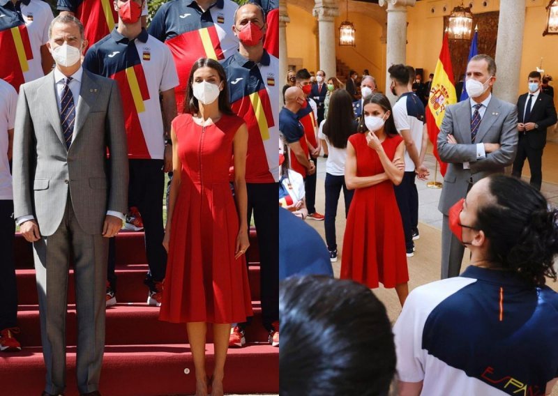 Crvena je njezina boja: Kraljica Letizia plijenila elegancijom u laskavom modelu haljine