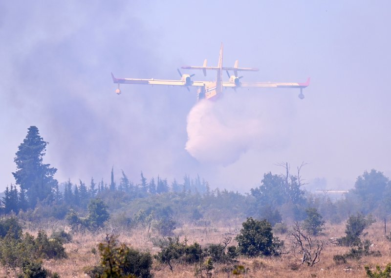 [FOTO/VIDEO] Buknuo požar kod Nadina: Na terenu je osam vozila, air tractor i kanader, a za sve je kriva guma kamiona