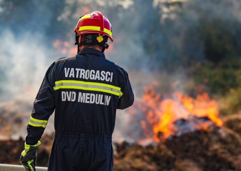 [FOTO/VIDEO] Požar koji je zaprijetio kućama kod Pule uz pomoć kanadera stavljen pod nadzor