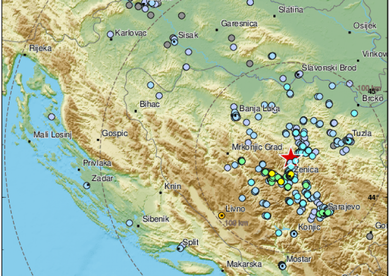 Potres od 4,5 po Richteru kod Zenice; osjetio se i u Hrvatskoj