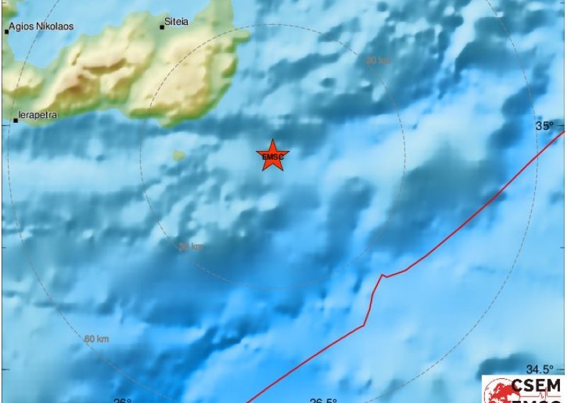 Kretu ponovno zatresao potres, EMSC javlja da mu je jačina bila 6,3 stupnja!