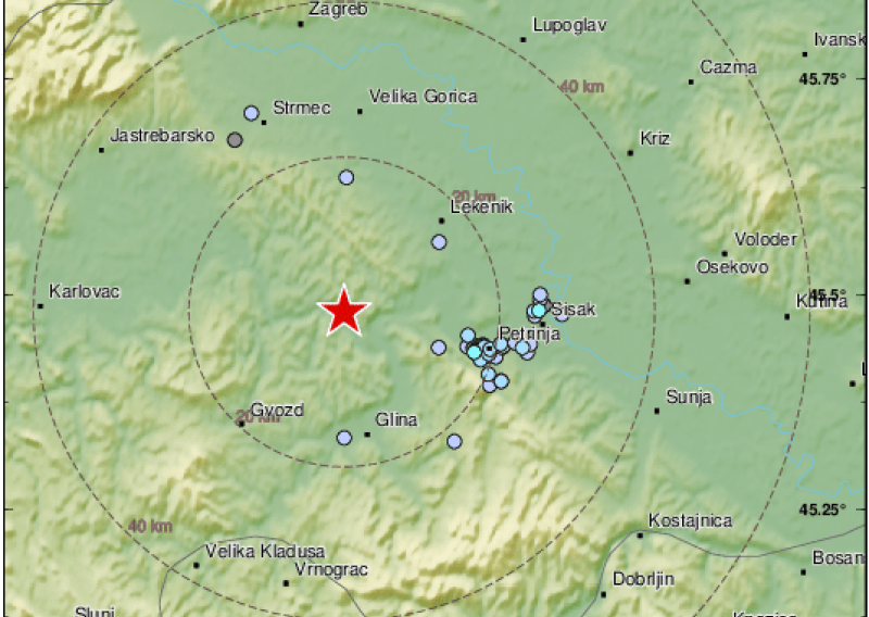 Seizmološka služba: Novi potres kod Petrinje