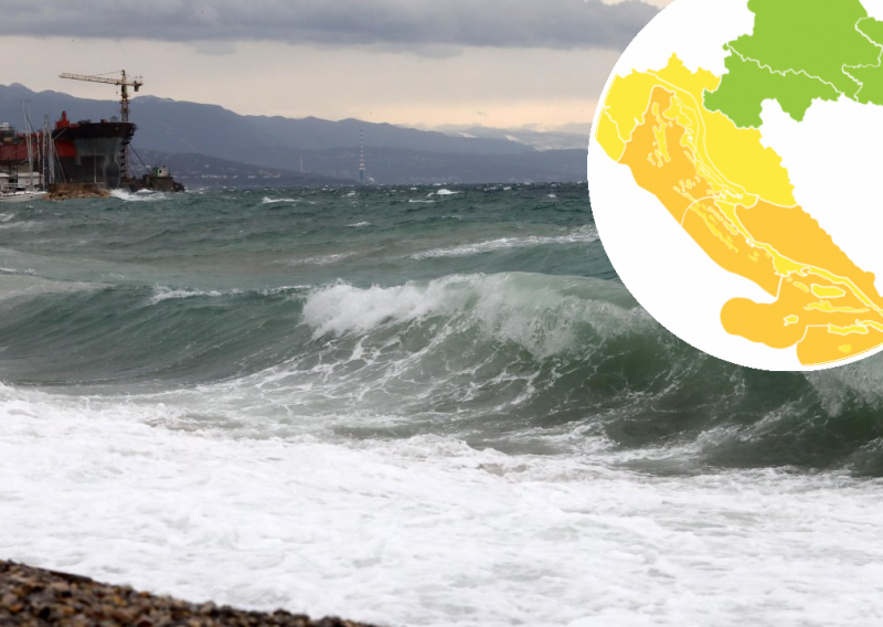 Oglašen narančasti meteoalarm - Kninu i okolici prijete bujične poplave zbog kiše, na Kvarneru i u Dalmaciji će probleme stvarati olujno jugo