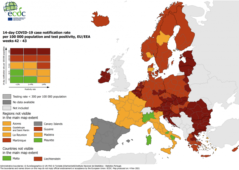 Objavljena nova karta ECDC-a; Hrvatska ostala u tamnocrvenom, a pogledajte kako stoje druge članice EU