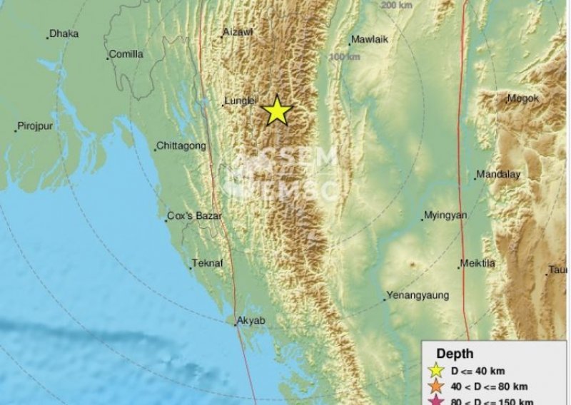Snažan potres magnitude 6,1 pogodio granično područje Indije i Mijanmara