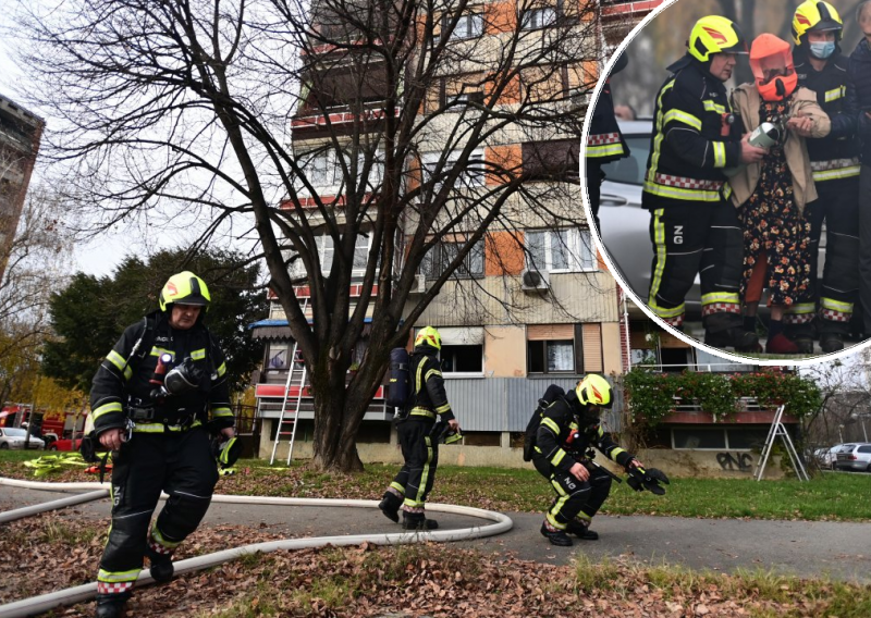 [FOTO, VIDEO] Gorjela zgrada na Ferenščici, spašeno 11 osoba i četiri kućna ljubimca