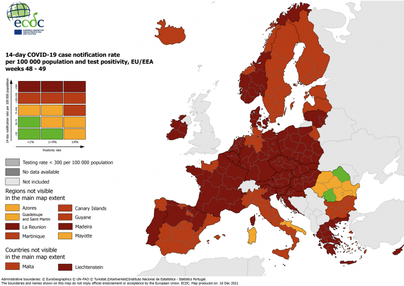Hrvatska i dalje tamnocrvena na karti ECDC-a, teško stanje i u ostatku Europe