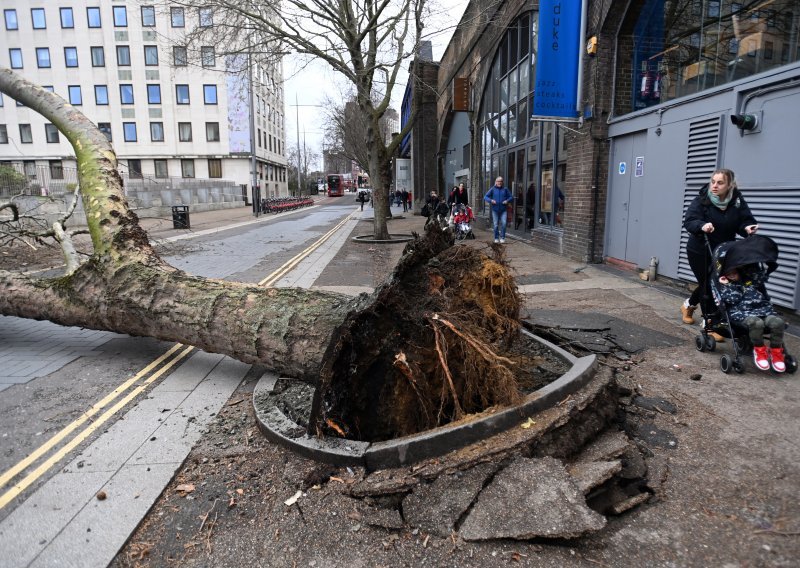 Oluja Eunice izazvala kaos u Britaniji; počupana stabla, sto tisuća ljudi bez struje...