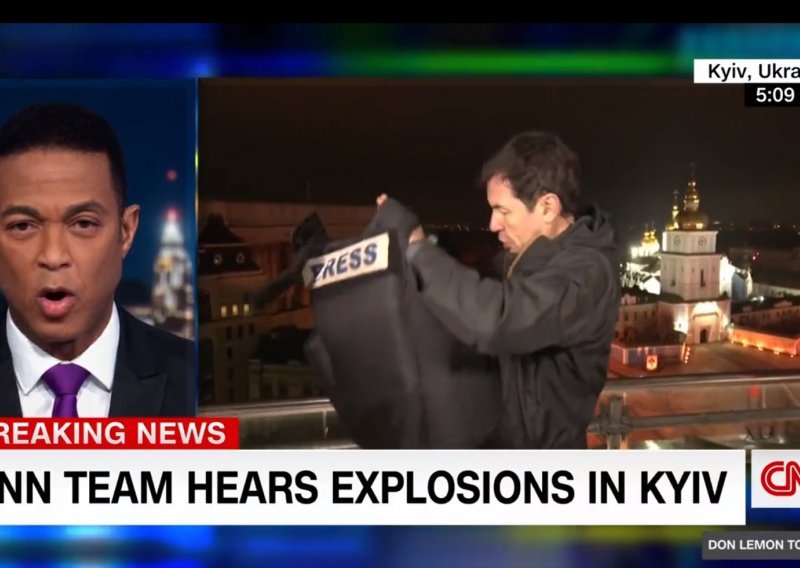 [VIDEO] Pogledajte trenutak kada je u TV programu uživo Rusija napala Ukrajinu, a novinar CNN-a obukao pancirku i kacigu