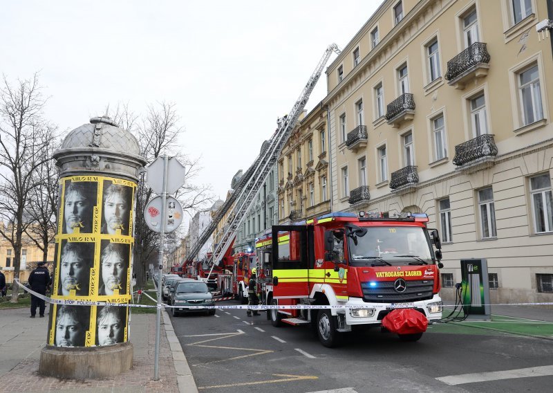 [FOTO/VIDEO] Ugašen požar u centru Zagreba, vatrogasci javili kako nema ozlijeđenih