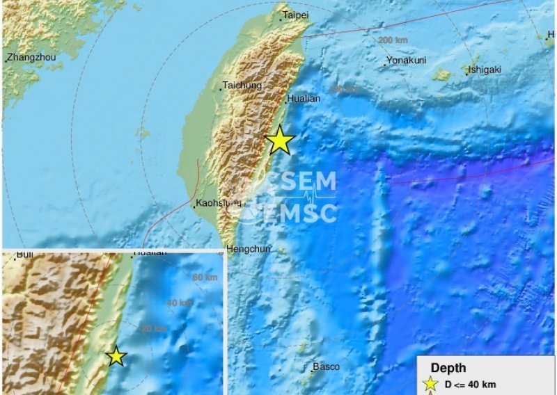 Snažni potresi na Tajvanu, nema podataka o šteti