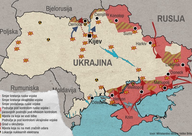 Nova karta Ukrajine: Branitelji vratili pod kontrolu ključno područje na sjeveru zemlje, Rusi se pregrupiraju