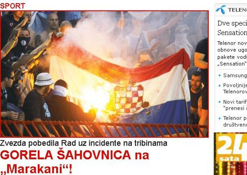 FSJ kaznio Rad zbog paljenja hrvatske zastave