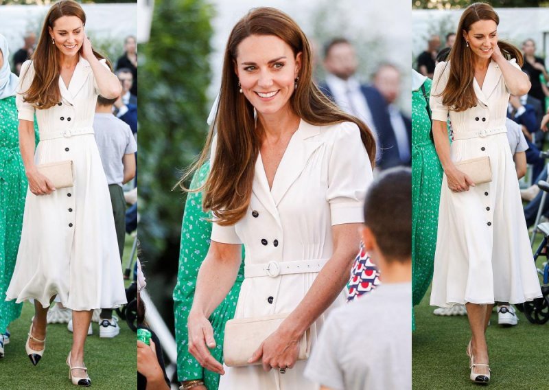 Ljetni klasik: Elegantna bijela haljina retro stila Kate Middleton idealna je za brojne prigode od poslovnih do večernjih