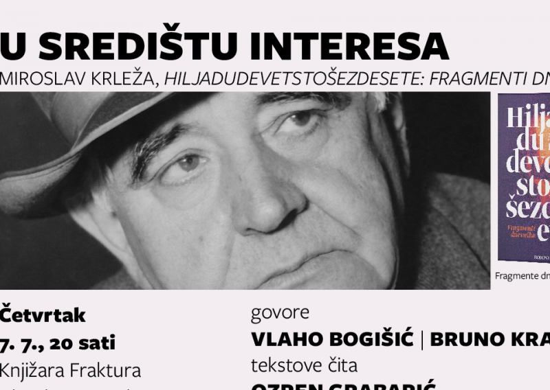 Promocija knjige: Miroslav Krleža, Hiljadudevetstošezdesete: fragmenti dnevnika