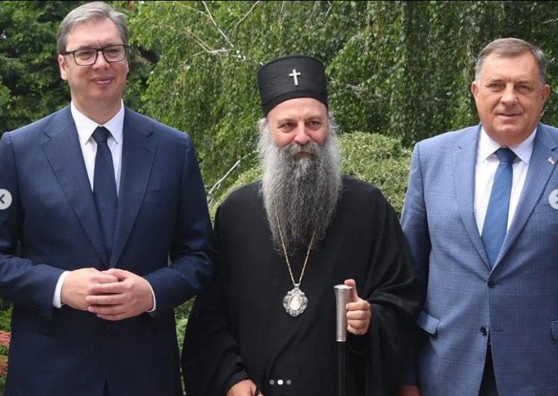 Sastali su se Vučić, patrijarh Porfirije i Dodik; Vučić: Informirao sam ih o tijeku razgovora koji se vode pod okriljem Europske unije