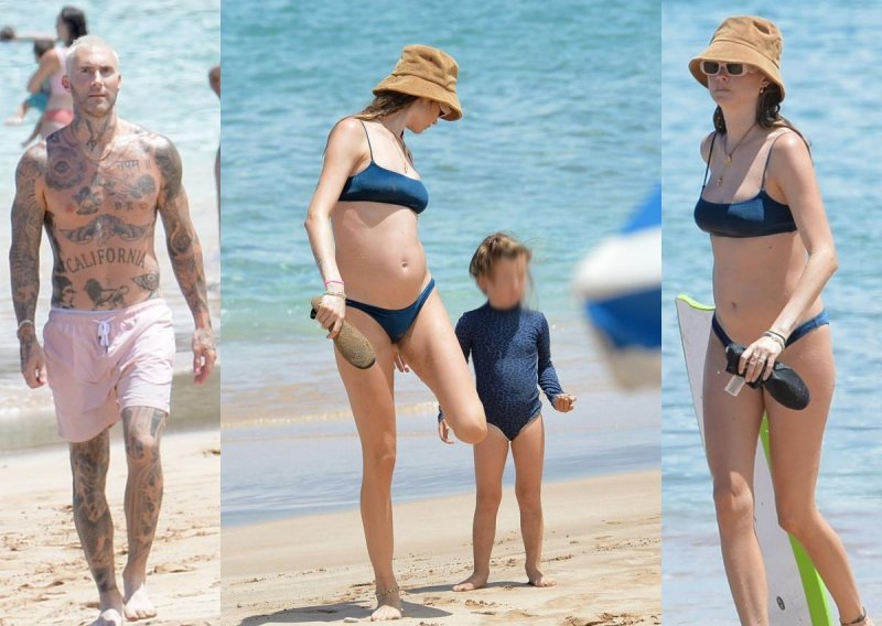 Obiteljska idila na plaži možda je otkrila tajnu: Adam Levine i Behati Prinsloo očekuju treće dijete?
