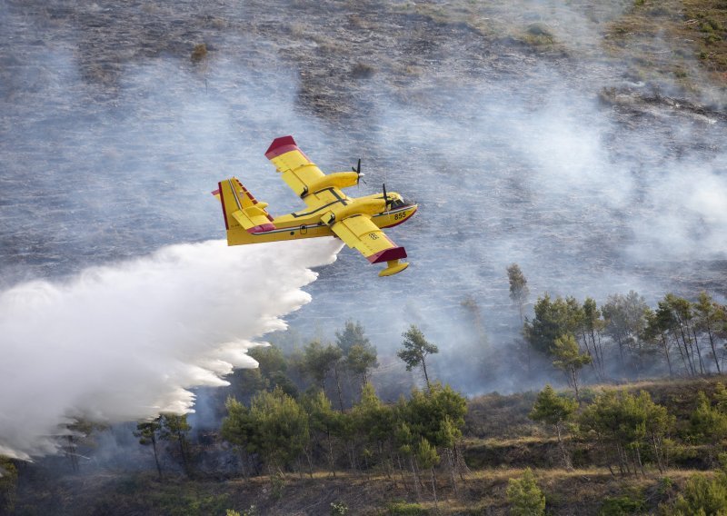 Ugašen požar kod rovinjskog turističkog naselja Valalta, vatrogascima pomogli Air Tractor i kanaderi