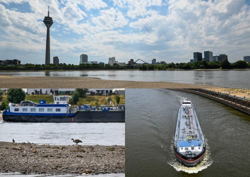 [FOTO] Rijeka Rajna, ključni europski prometni pravac, skoro je presušila. Brodovi plove poluprazni, na vidiku nova kriza u opskrbi