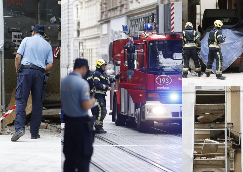 [FOTO/VIDEO] Zatvorena Jurišićeva ulica u Zagrebu! Prilikom radova na dimnjaku urušio se dio zgrade, iskre su frcale na sve strane